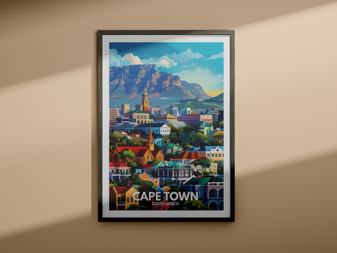 Cape Town Art Print South Africa Cape Town Poster South Africa Travel Poster South Africa Cityscape Wall Art Unique City Decor - Image 3