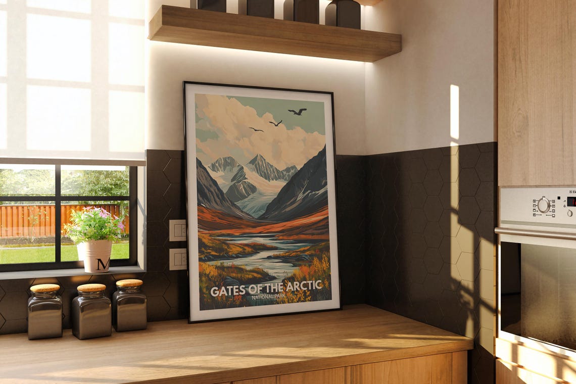 Gates Of The Arctic National Park Print Gates Of The Arctic Gates Of The Arctic Travel Art Poster Gates Of The Arctic Wall Art Decor - Image 2