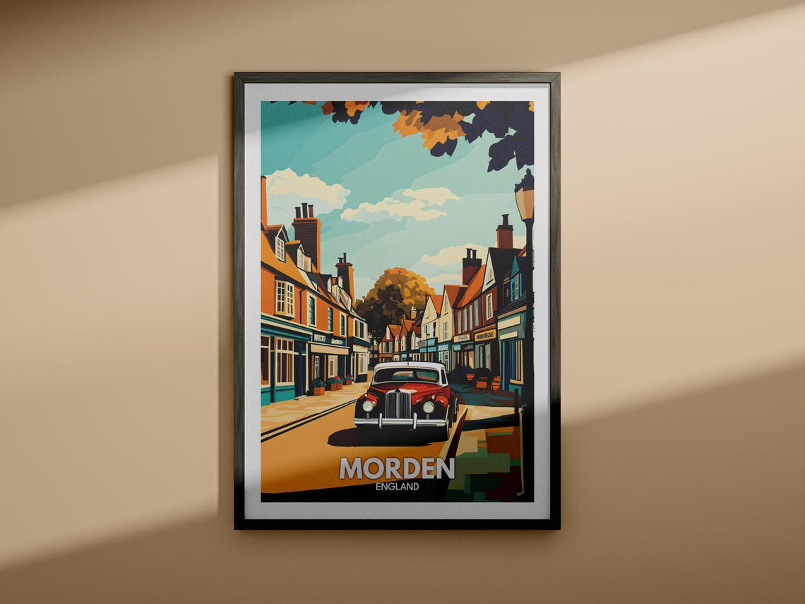 Morden Travel Print England Morden Travel Poster England Travel Poster United Kingdom Wall Art British Art Decor - Image 3