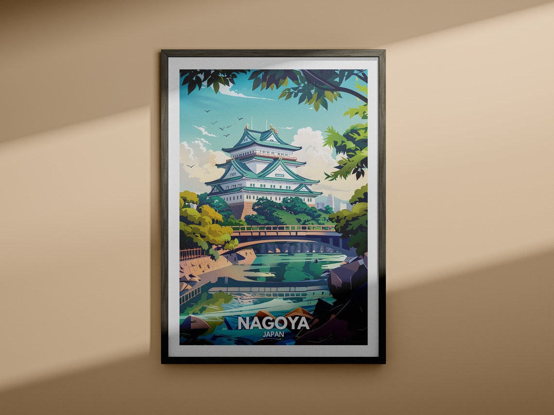 Nagoya Print Japan Nagoya Travel Poster Japan Travel Poster Japan Cityscape Wall Art Unique City Decor - Image 3