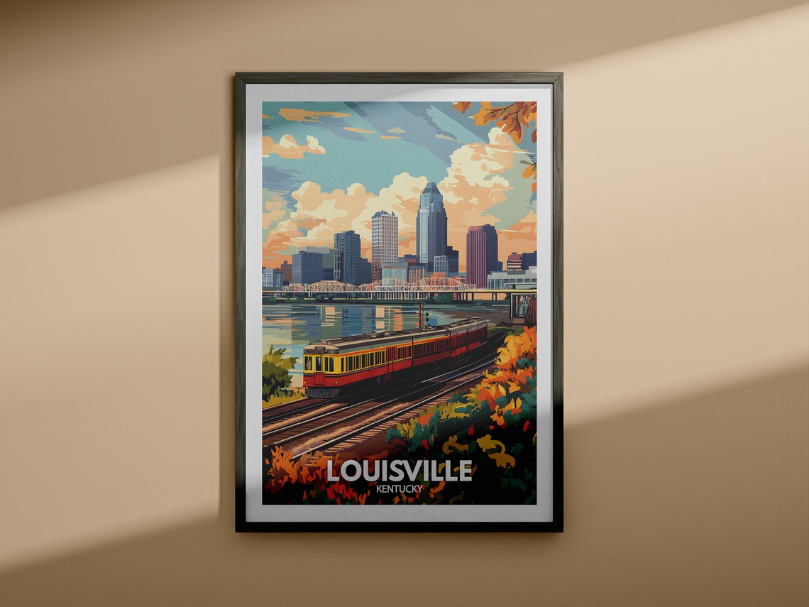 Louisville Travel Print Kentucky Louisville Travel Poster Kentucky Travel Poster Kentucky Cityscape Wall Art Unique City Decor - Image 3