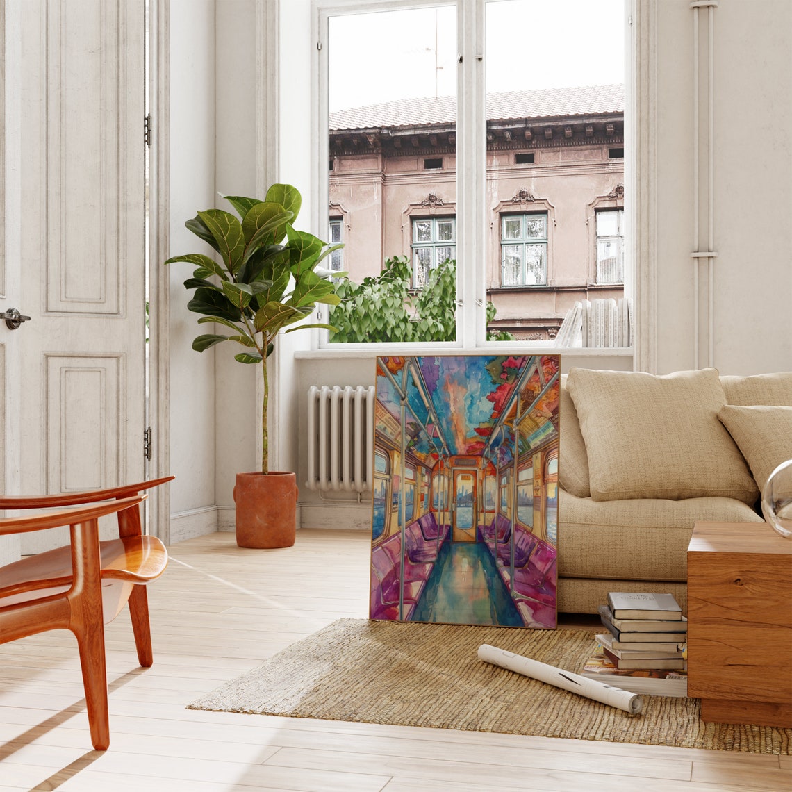 New York Subway Painting New York Painting Manhattan Bridge Print Brooklyn Watercolor New York Landscape Poster Usa Travel Poster P618 - Image 2