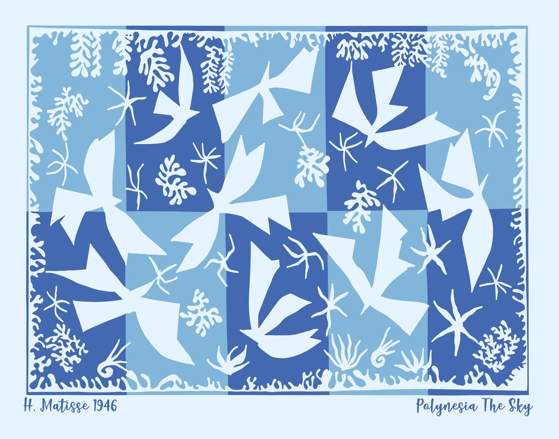 Henri Matisse Polynesia The Sky 1946 Blue Abstract Cutouts Poster - Image 3