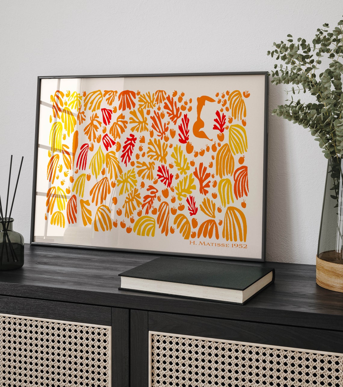 Henri Matisse Orange Leaf Pattern 1952 Botanical Cutout Poster - Image 2