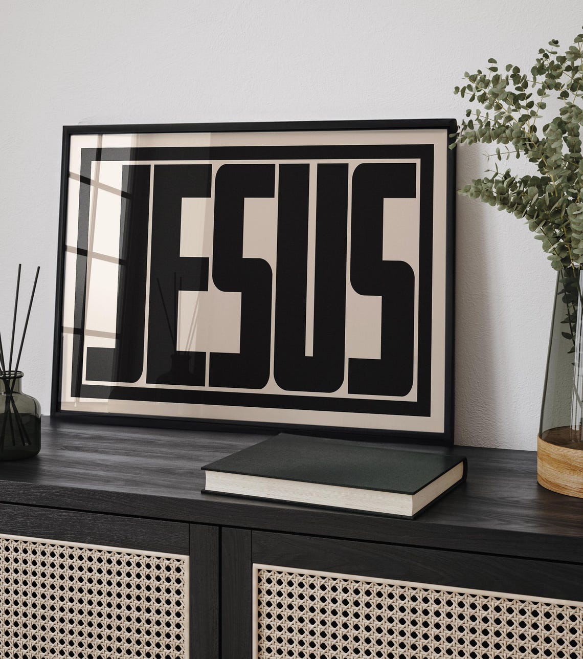 Jesus Christian Typography Art Print Bold Minimalist Poster Church Home Decor - Image 2