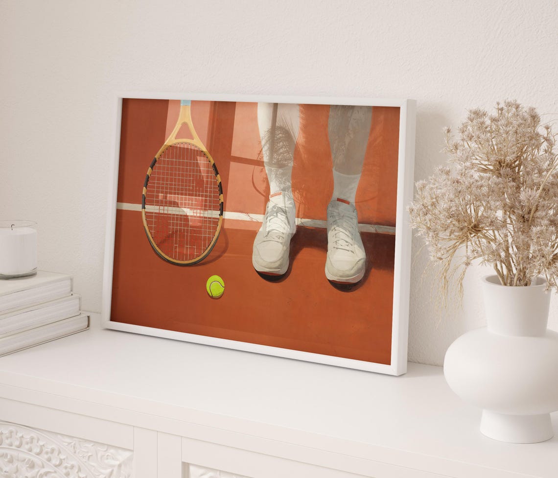 Tennis Art Print Mid Century Poster Retro Sports Wall Decor Gift - Image 2
