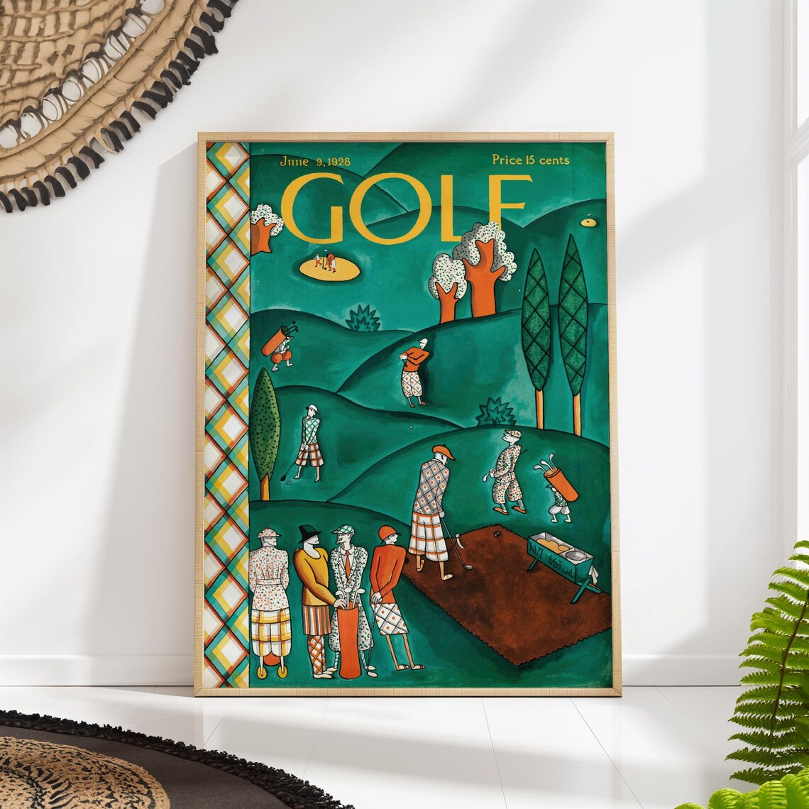 Vintage Golf Cover, Mid Century Sports Decor
