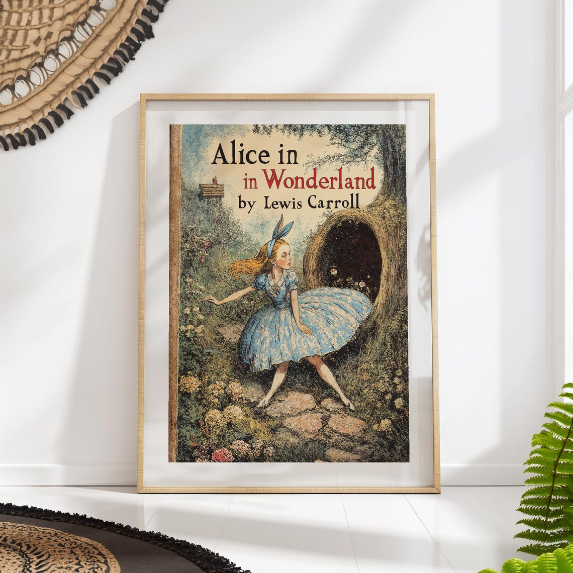 Alice in Wonderland Lewis Carroll Vintage Storybook Cover Poster