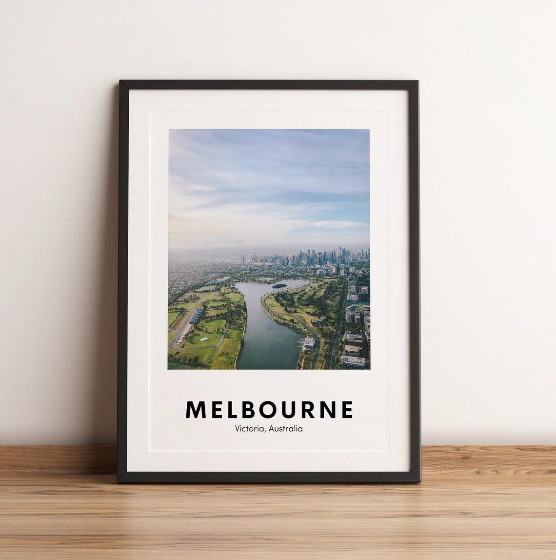 Melbourne Victoria Australia River City Aerial Photography Print