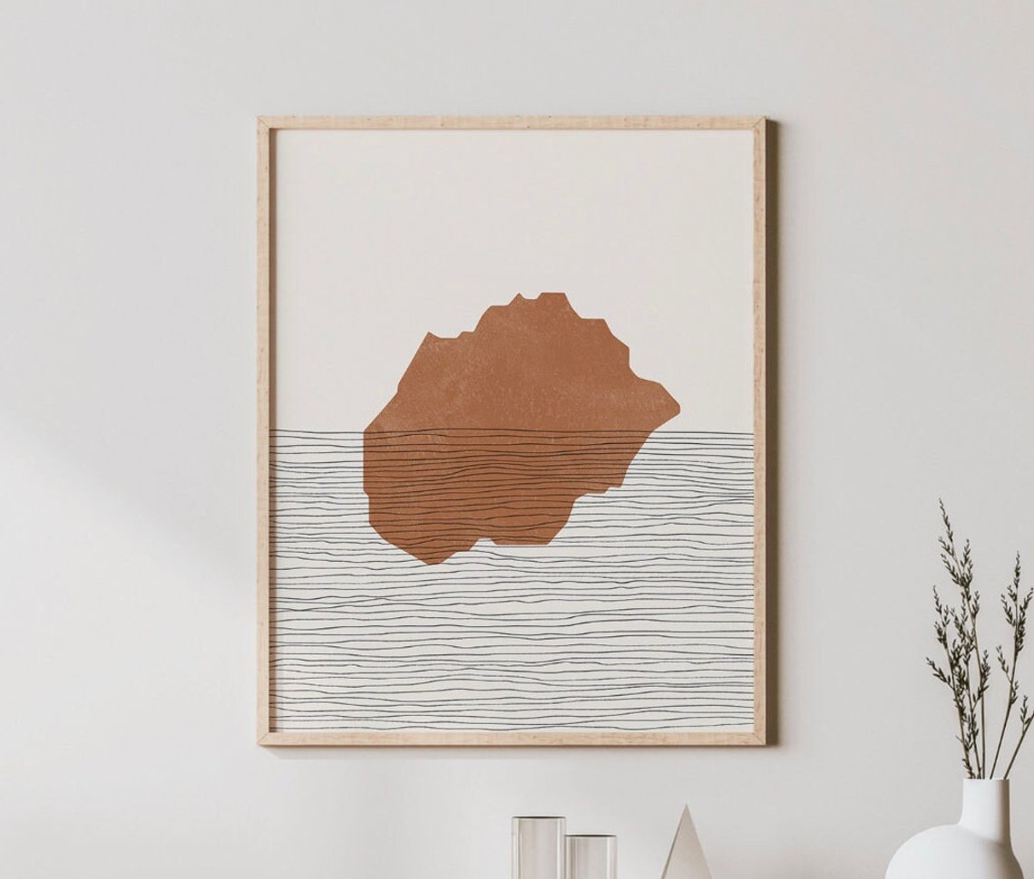 Alegranza Canary Islands Boho Minimal Island Line Art Poster
