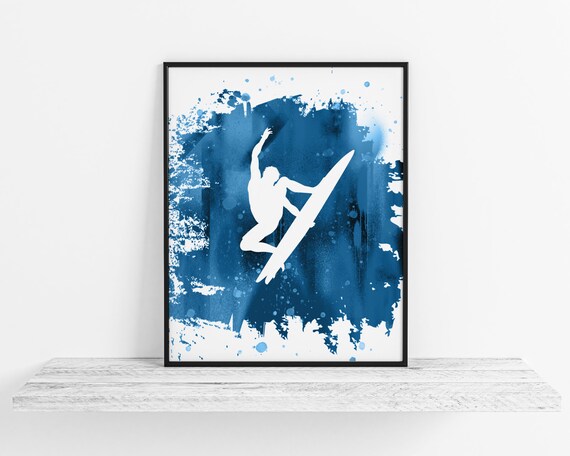 Surfing Print Boys Poster Surfer Decor Framed Or Unframed Gift Wall Art Room