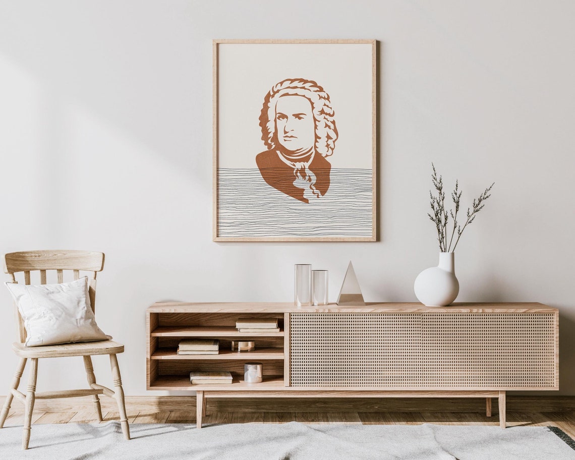 Johann Sebastian Bach Terracotta Portrait Classical Music Poster