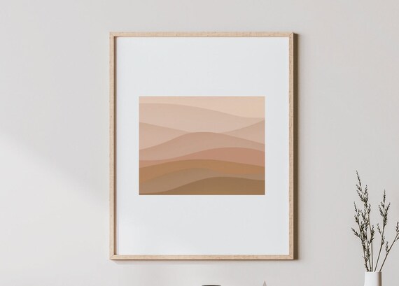 Layered Desert Dune Hills Neutral Beige Mid Century Minimalist Poster