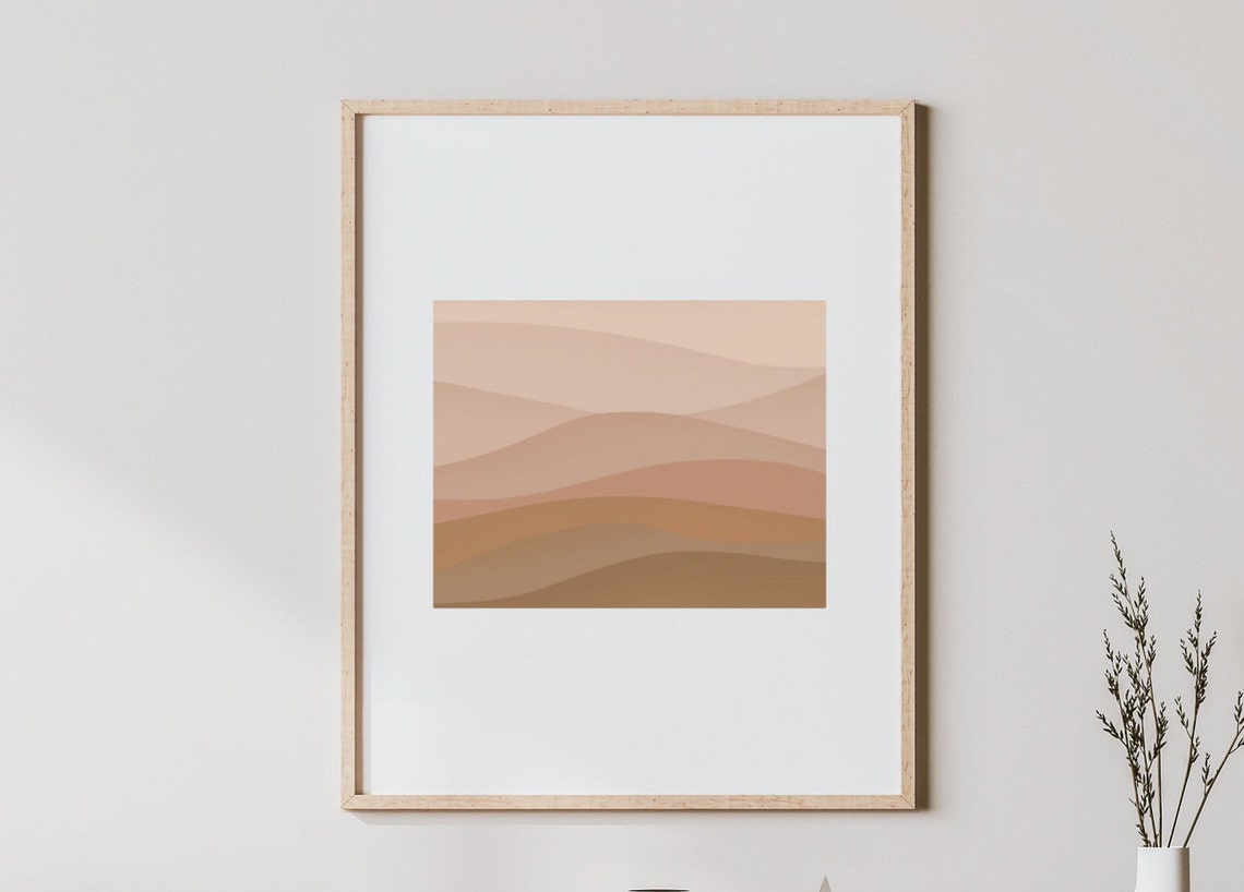 Layered Desert Dune Hills Neutral Beige Mid Century Minimalist Poster