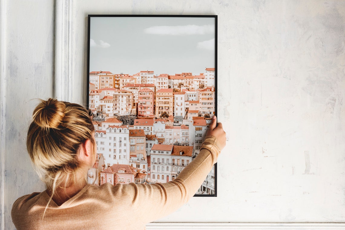 European Hillside City with Terracotta Rooftops Photography Poster - Image 3