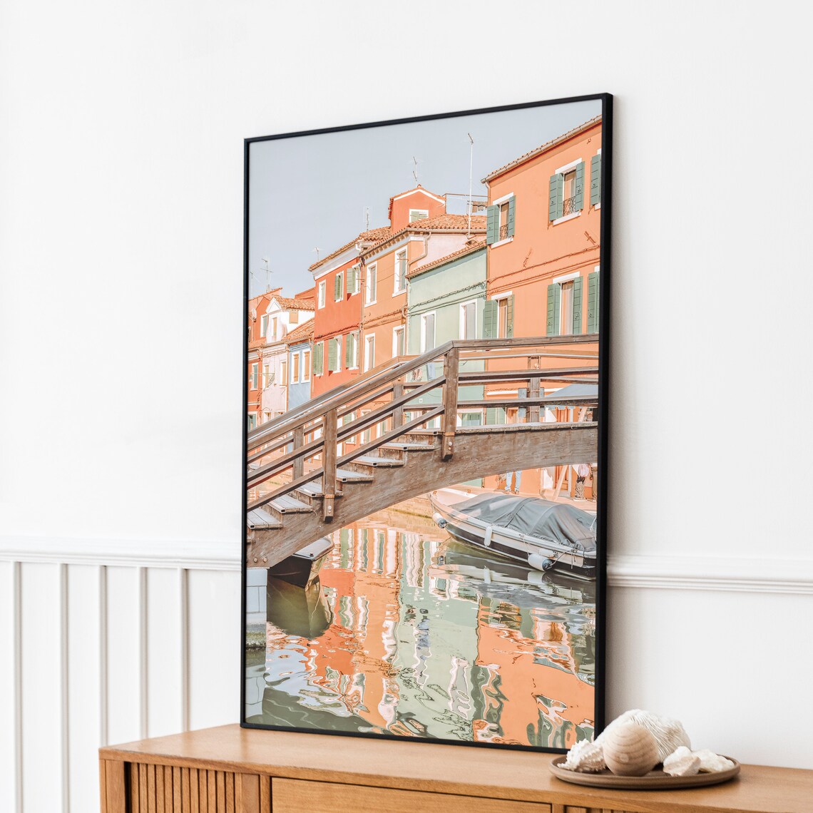 Burano Wooden Bridge Colorful Houses Canal Italy Photo Travel Poster - Image 2