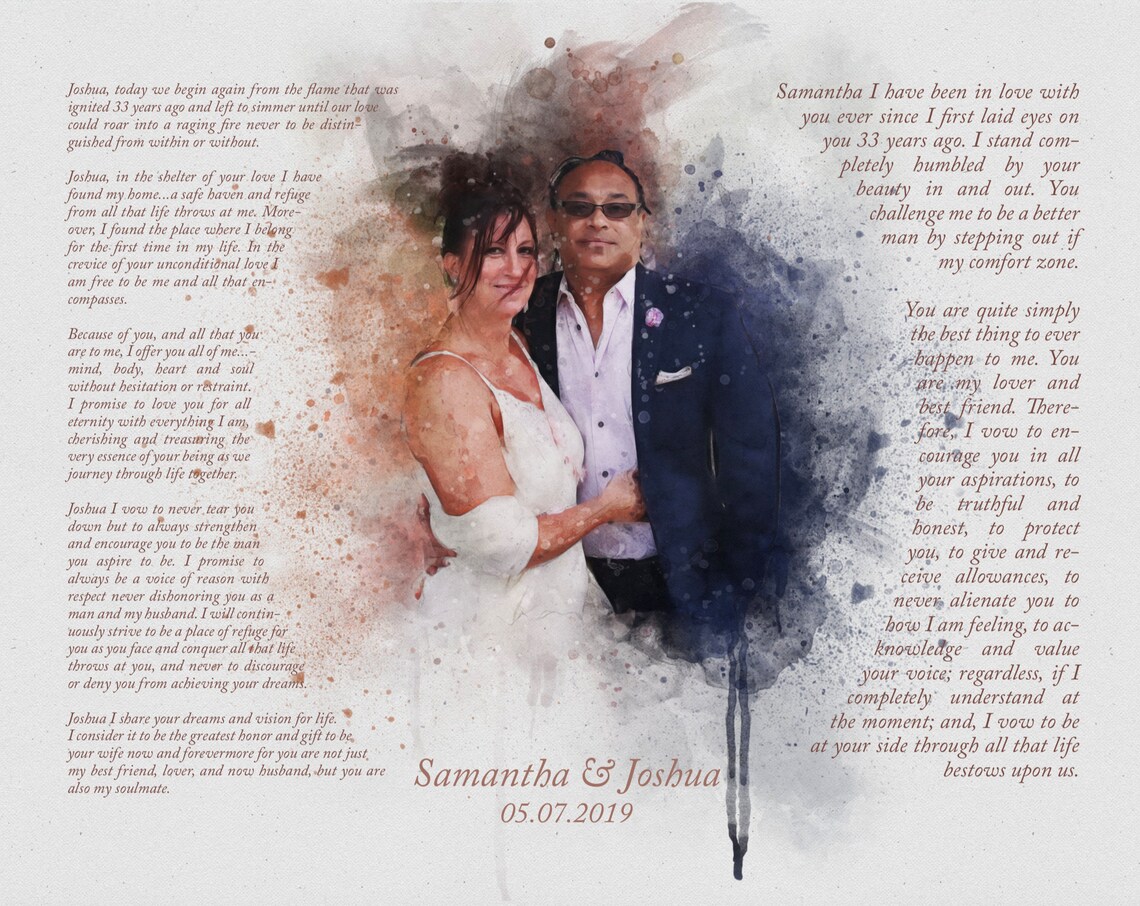 Custom Wedding Portrait Watercolor Art Print - Image 4