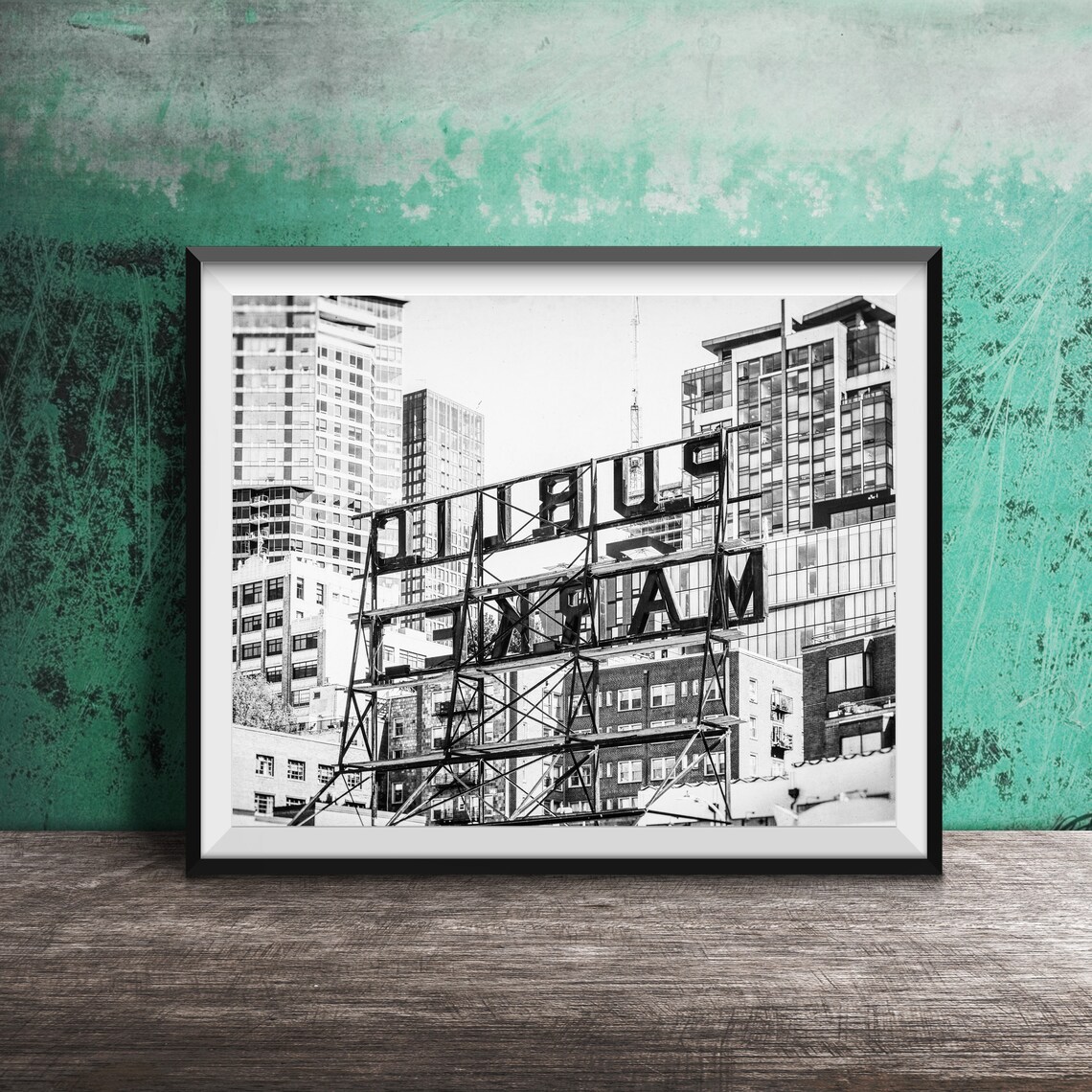 Pike Place Market Seattle Wall Art Unframed Photography Print Neon Sign Photography Public Market Center Sign Seattle Washington - Image 2