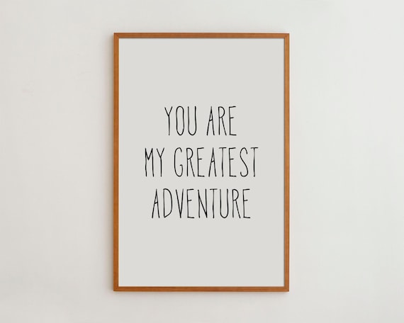 Handwriting Typography Nursery Print, Black and White
