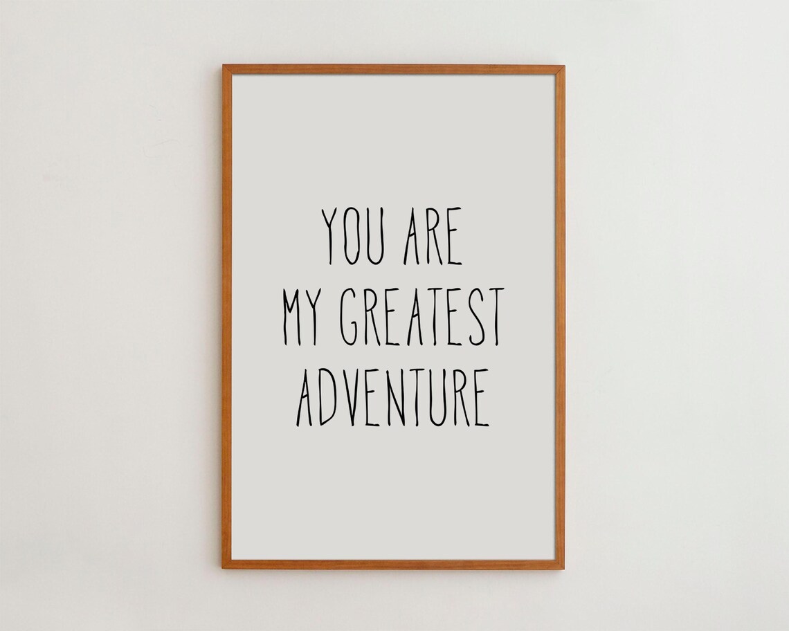 Handwriting Typography Nursery Print, Black and White