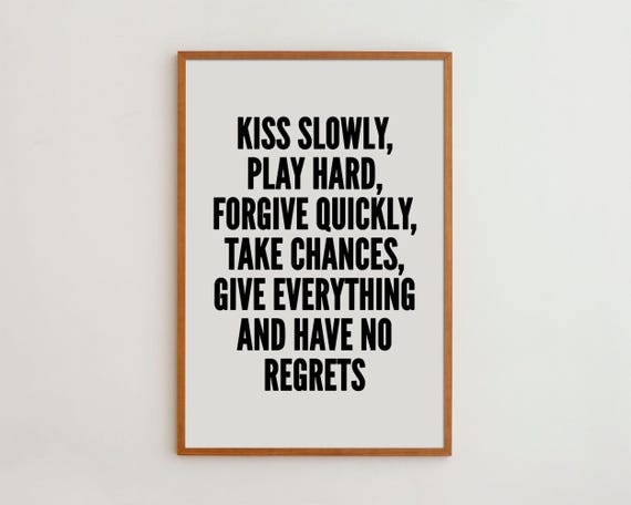 Motivational Quote Black and White Wall Art Print