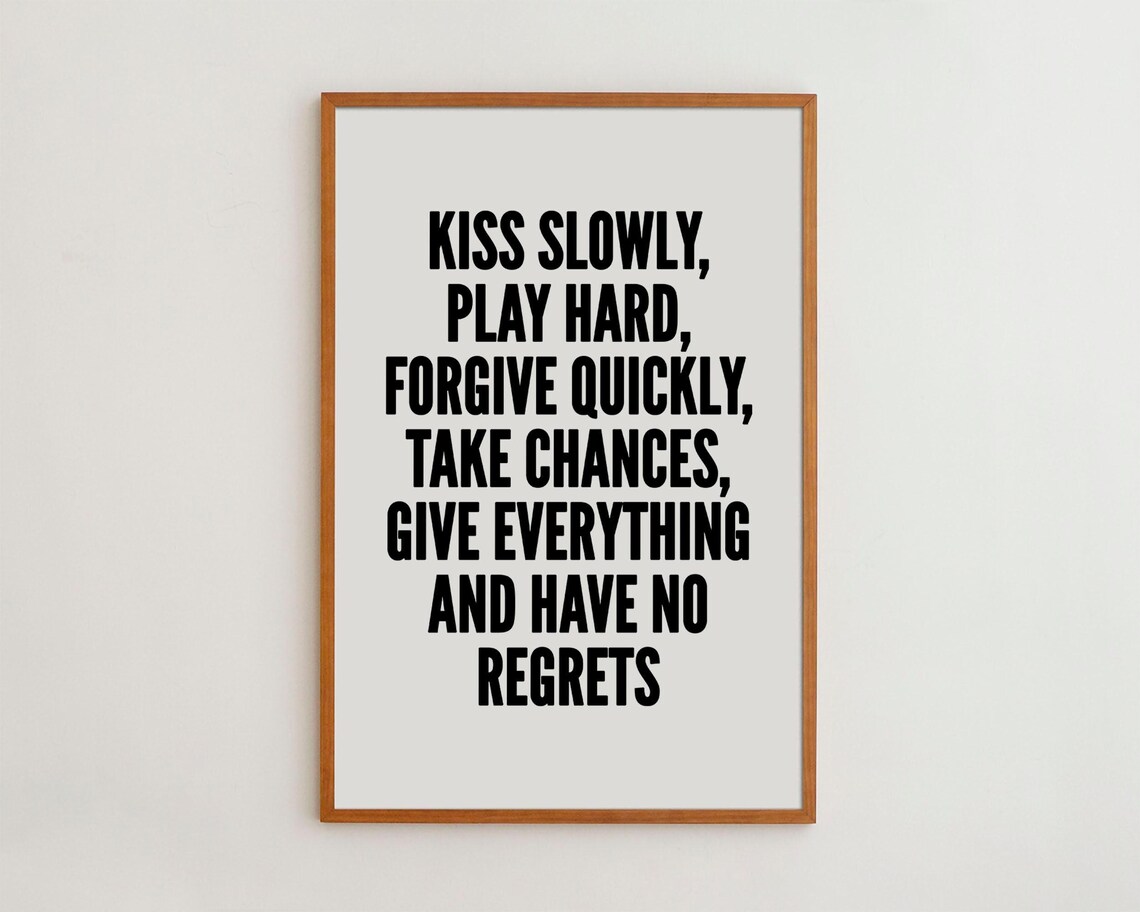 Motivational Quote Black and White Wall Art Print