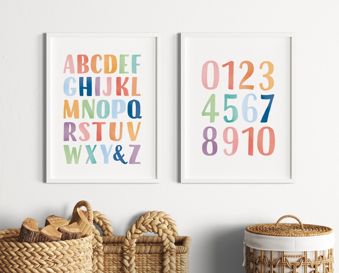 Homeschool ABC Poster, Rainbow Numbers Art Print - Image 4