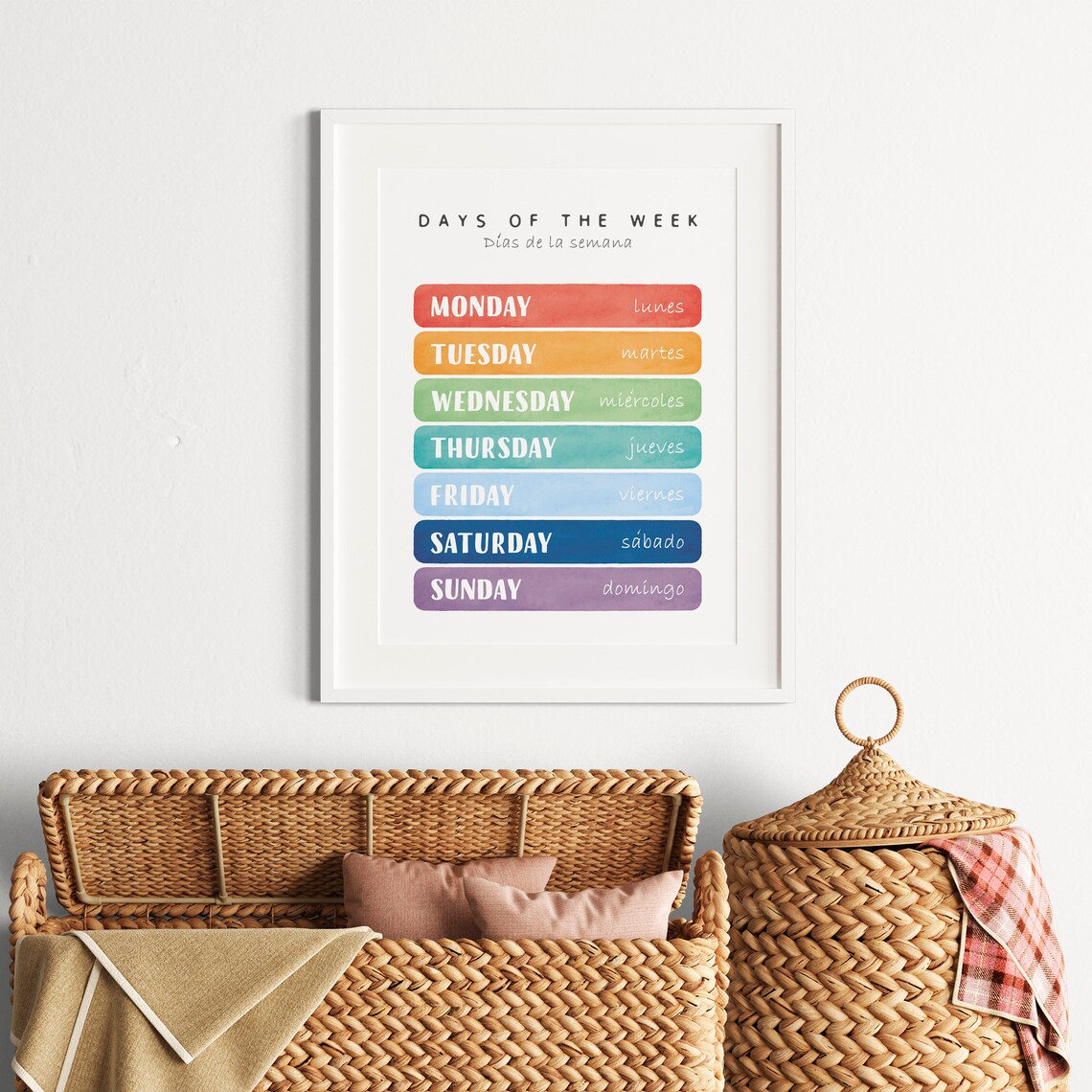Bilingual Spanish Educational Poster, Playroom Learning - Image 4