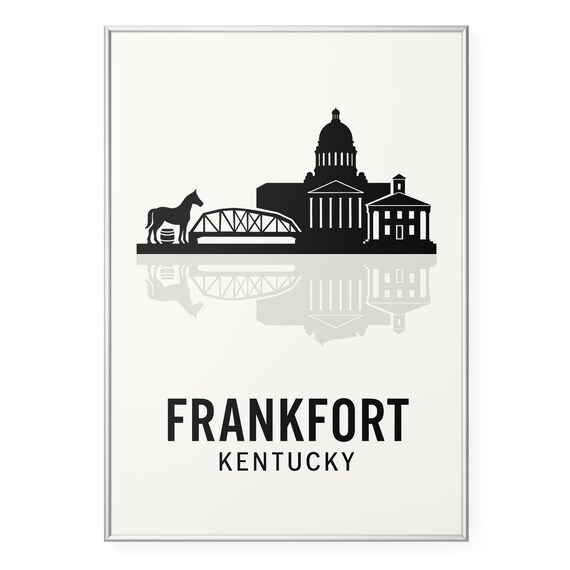 Frankfort Kentucky Skyline Silhouette Capitol Building Poster