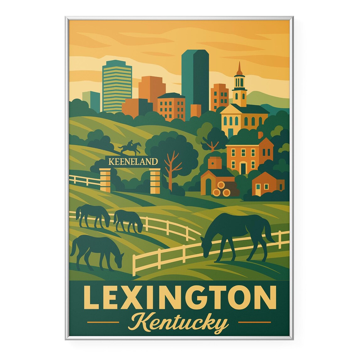 Lexington Kentucky Keeneland Scenic Pastures Poster
