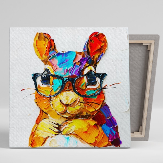 Cool Bunny Spectacle Pop Art, Whimsical Decor Poster