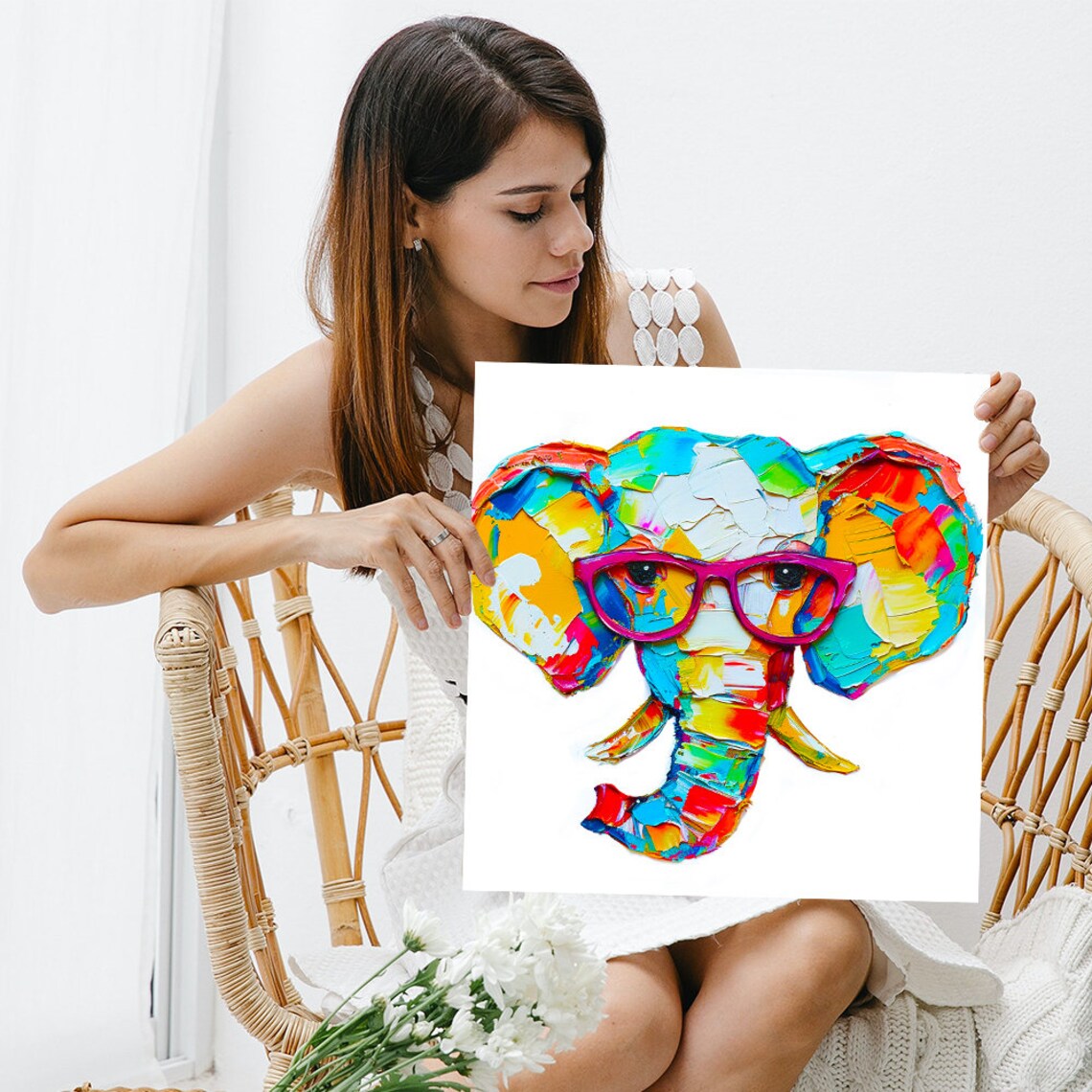 Vibrant Elephant Pop Art Poster for Kids' Room Decor - Image 3