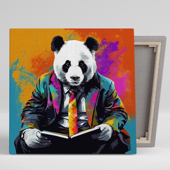 Panda Power Pop Art Poster Print for Game Room