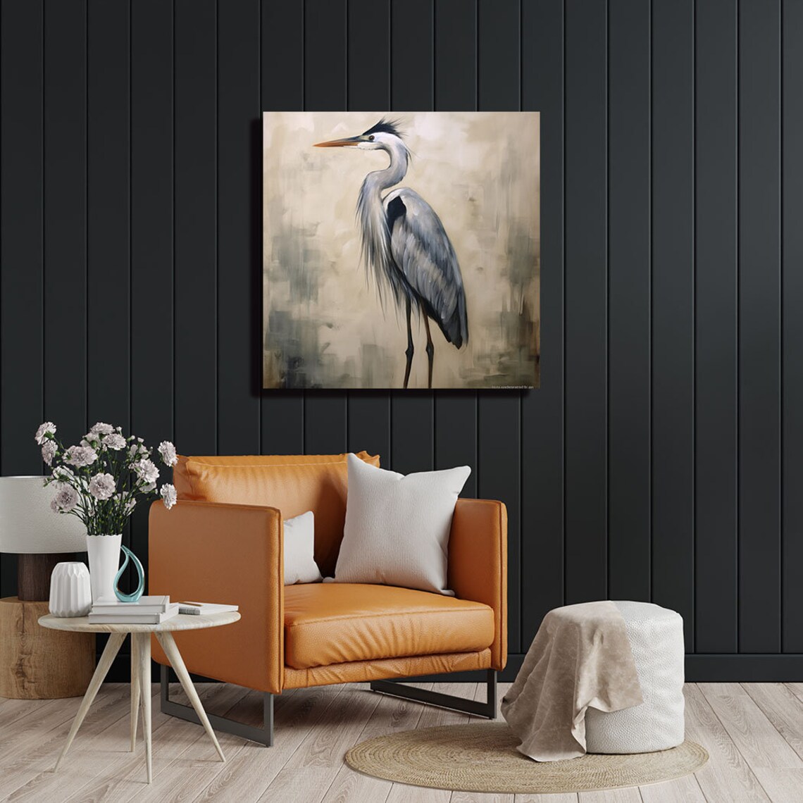 Heron Bird Art Print, Contemporary Wildlife Decor - Image 3