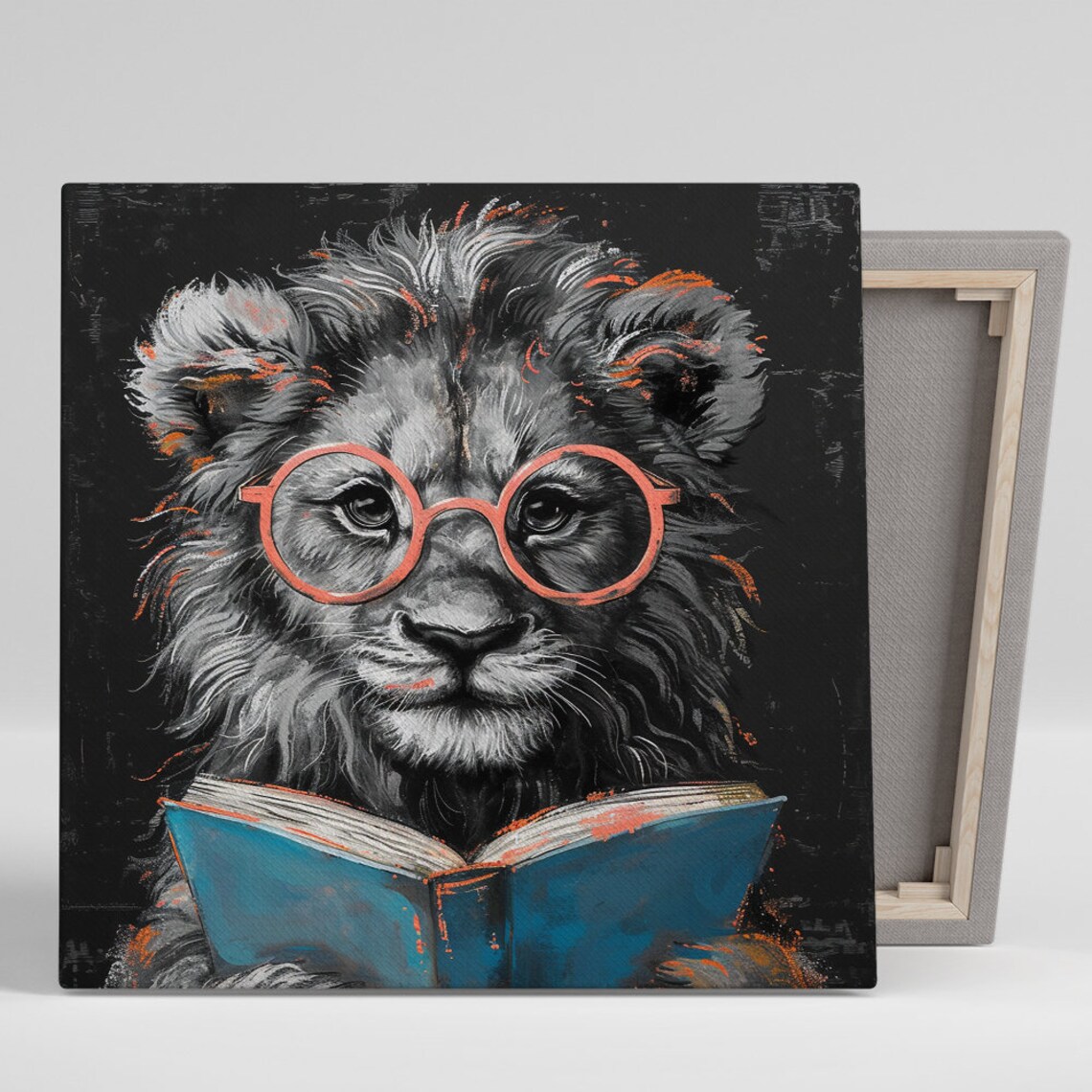 Lions Literary Adventure Art Print, Whimsical Decor