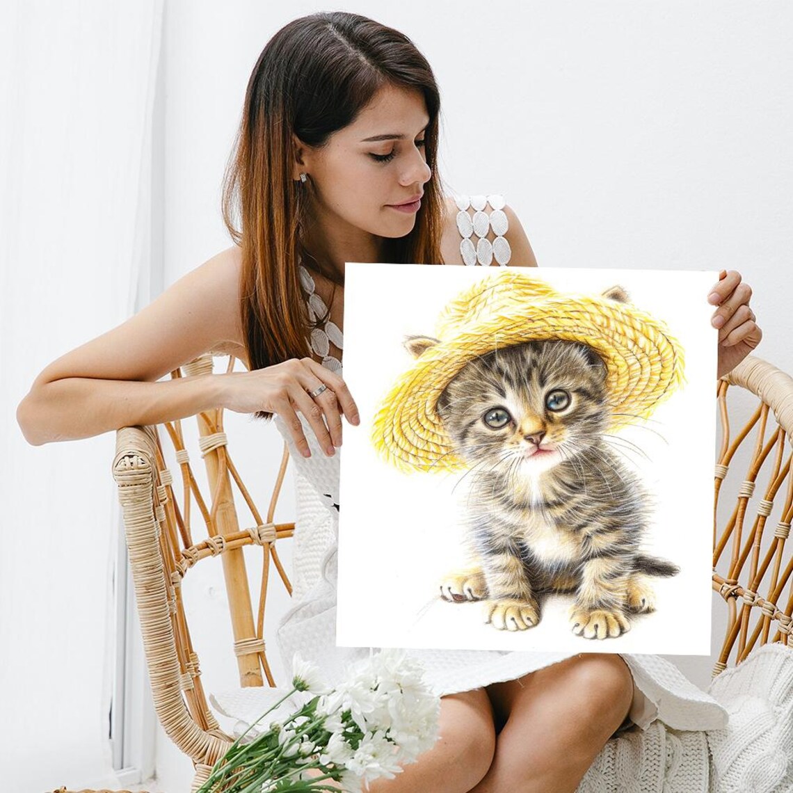 Sunshine Kitten Nursery Wall Art Print, Whimsical Decor - Image 3