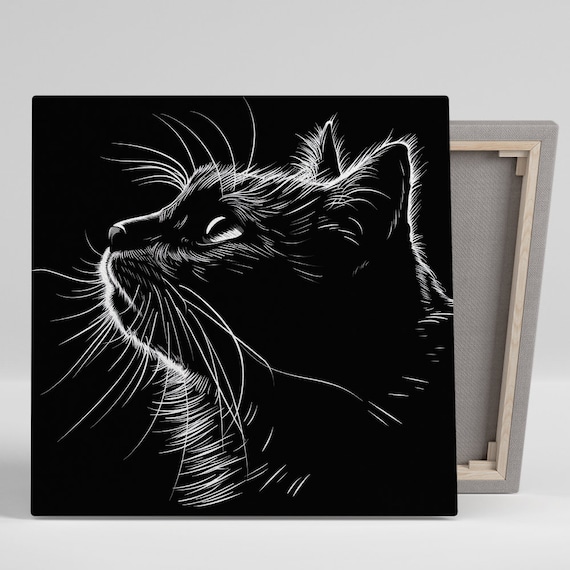 Cat Silhouette Minimalist Decor Art Print