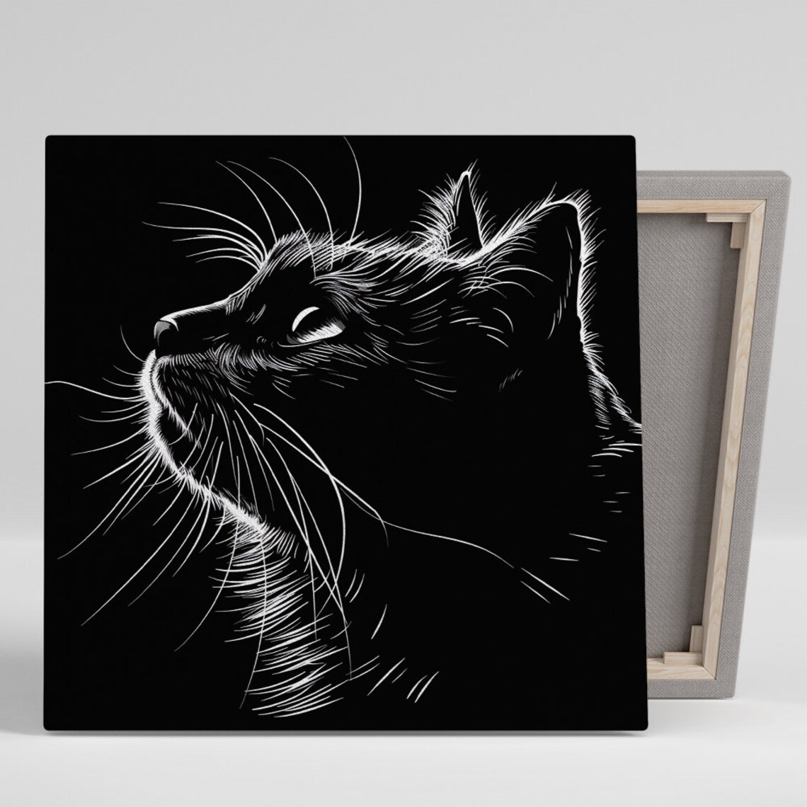 Cat Silhouette Minimalist Decor Art Print