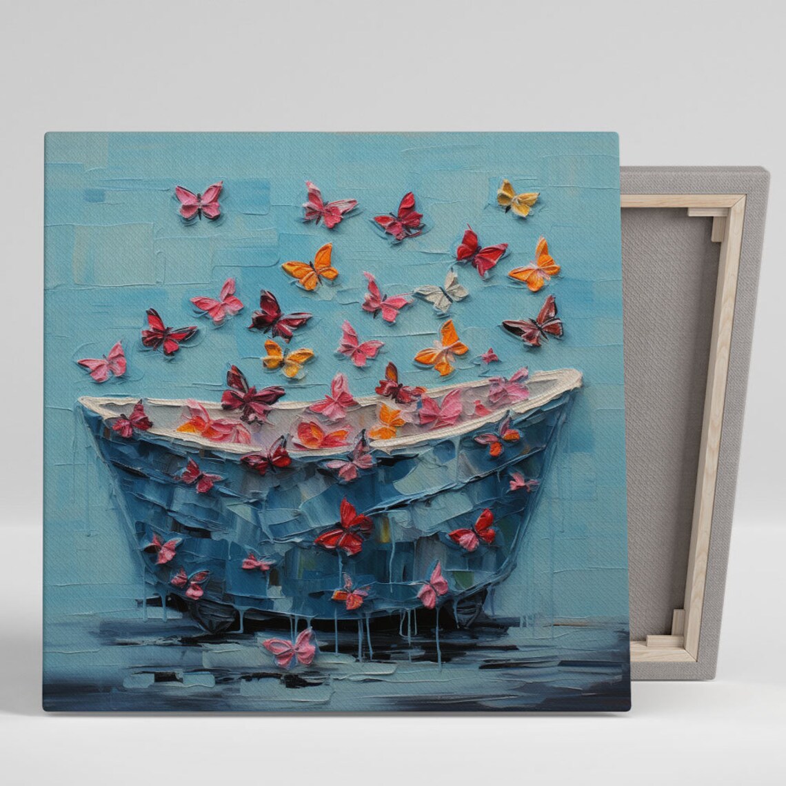 Butterflies In Bathtub Bathroom Wall Art Print