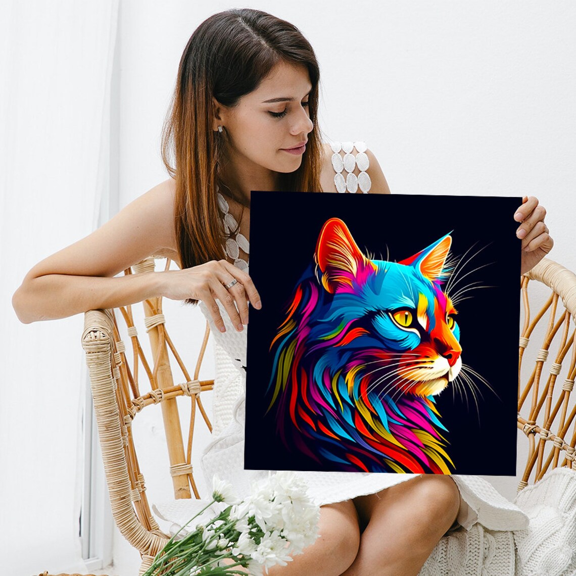 Pop Art Cat Fusion Poster, Modern Living Room Decor - Image 3