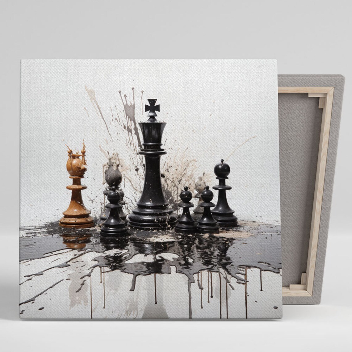 Abstract Chess Minimalist Art Print, Bedroom Decor