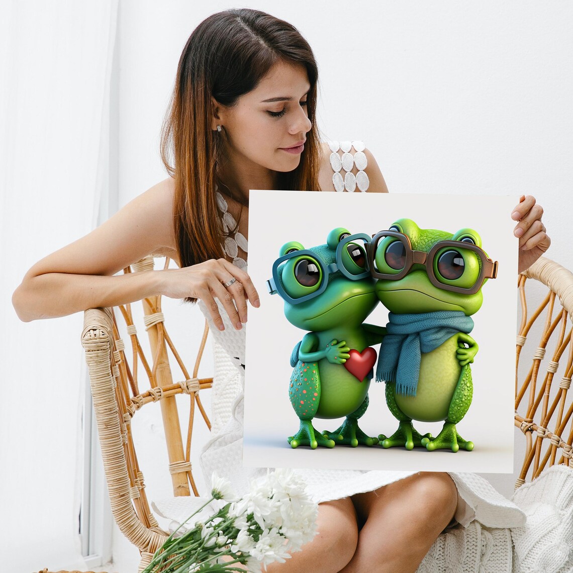 Frog Valentines Love Art Print, Couple Wall Decor - Image 3