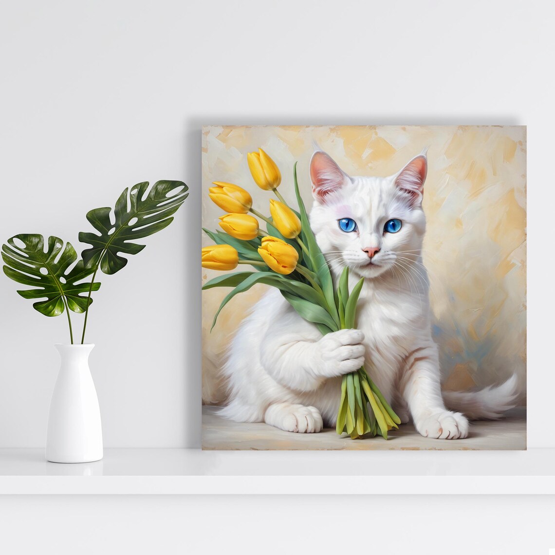 Cat Florists Delight, Contemporary Wall Art Print - Image 2