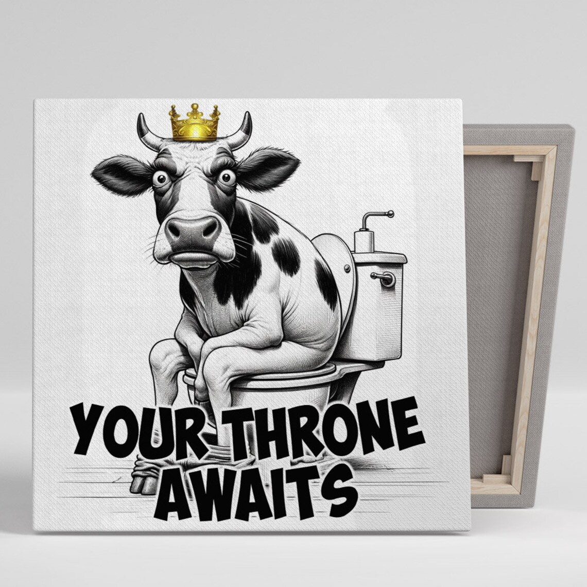 Cow Bathroom Wall Art Print, Your Throne Awaits