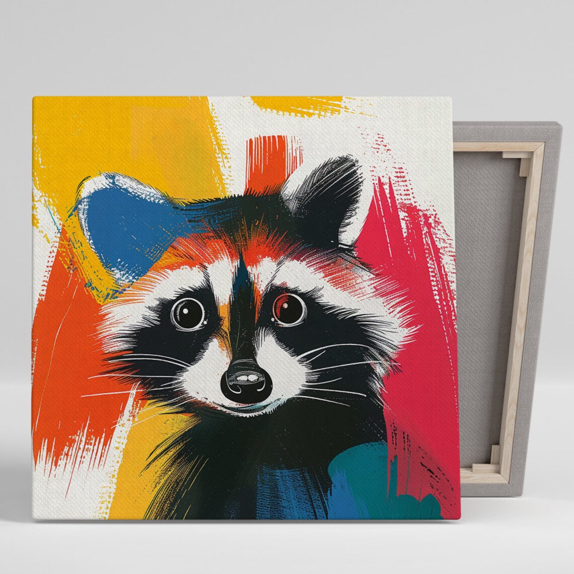 Raccoon Modern Bohemian Art Print, Animal Decor