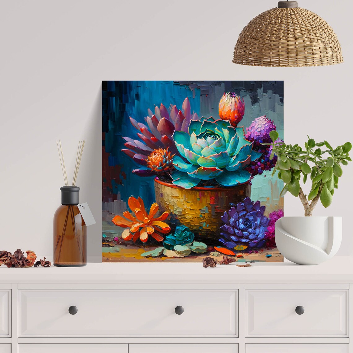 Succulent Wall Decor Art Print, Botanical Room Art - Image 2