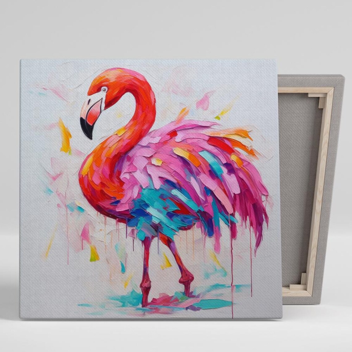 Flamingo Fusion Contemporary Animal Wall Art Print