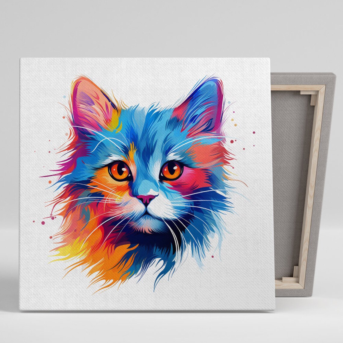 Kaleidoscope Kitty Pop Decor Living Room Poster Print