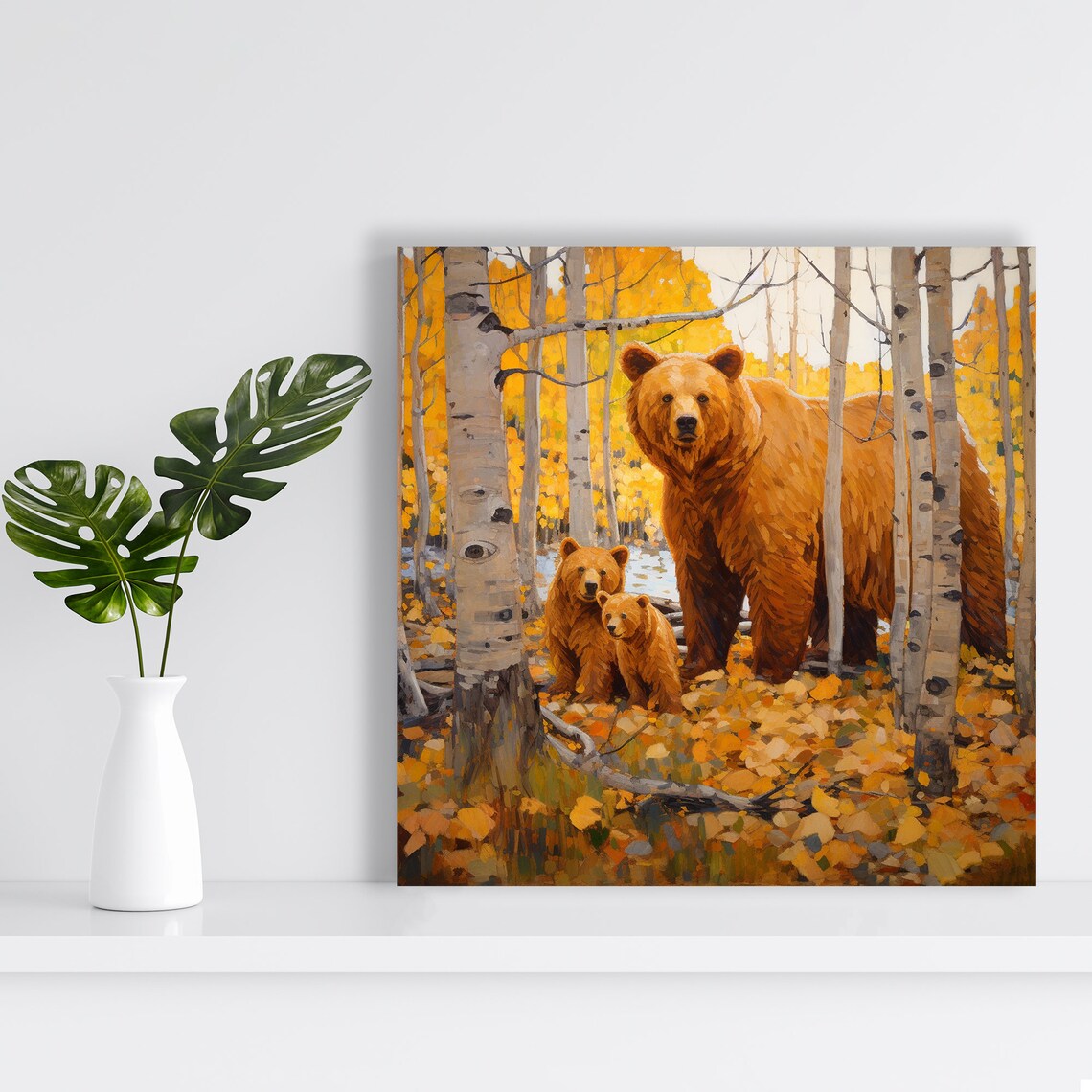 Autumn Bear Family Nature Art Print, Seasonal Decor - Image 2