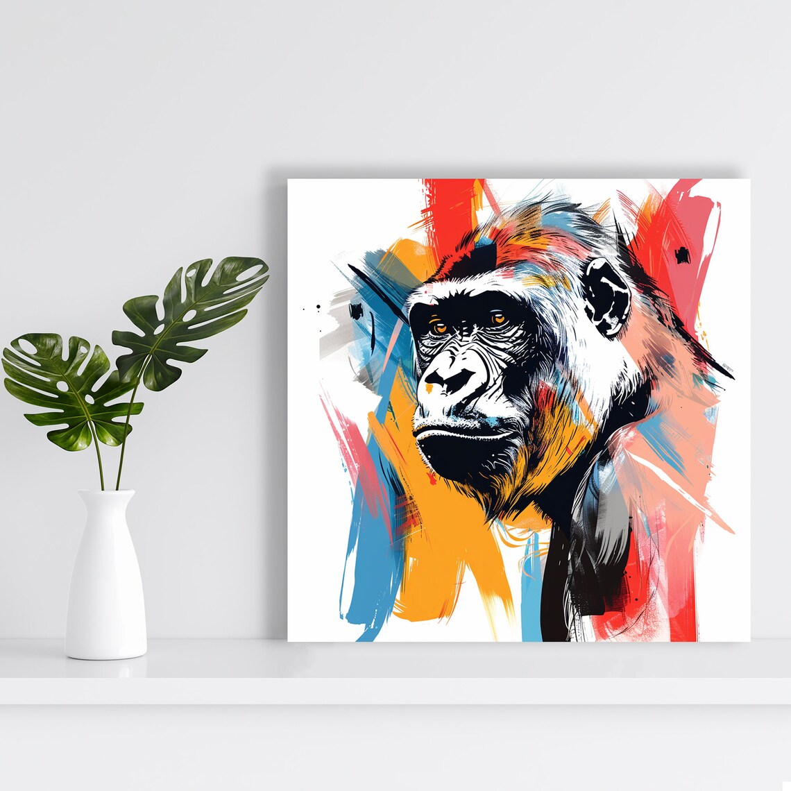 Gorilla Pop Animal Art Print, Contemporary Decor - Image 2
